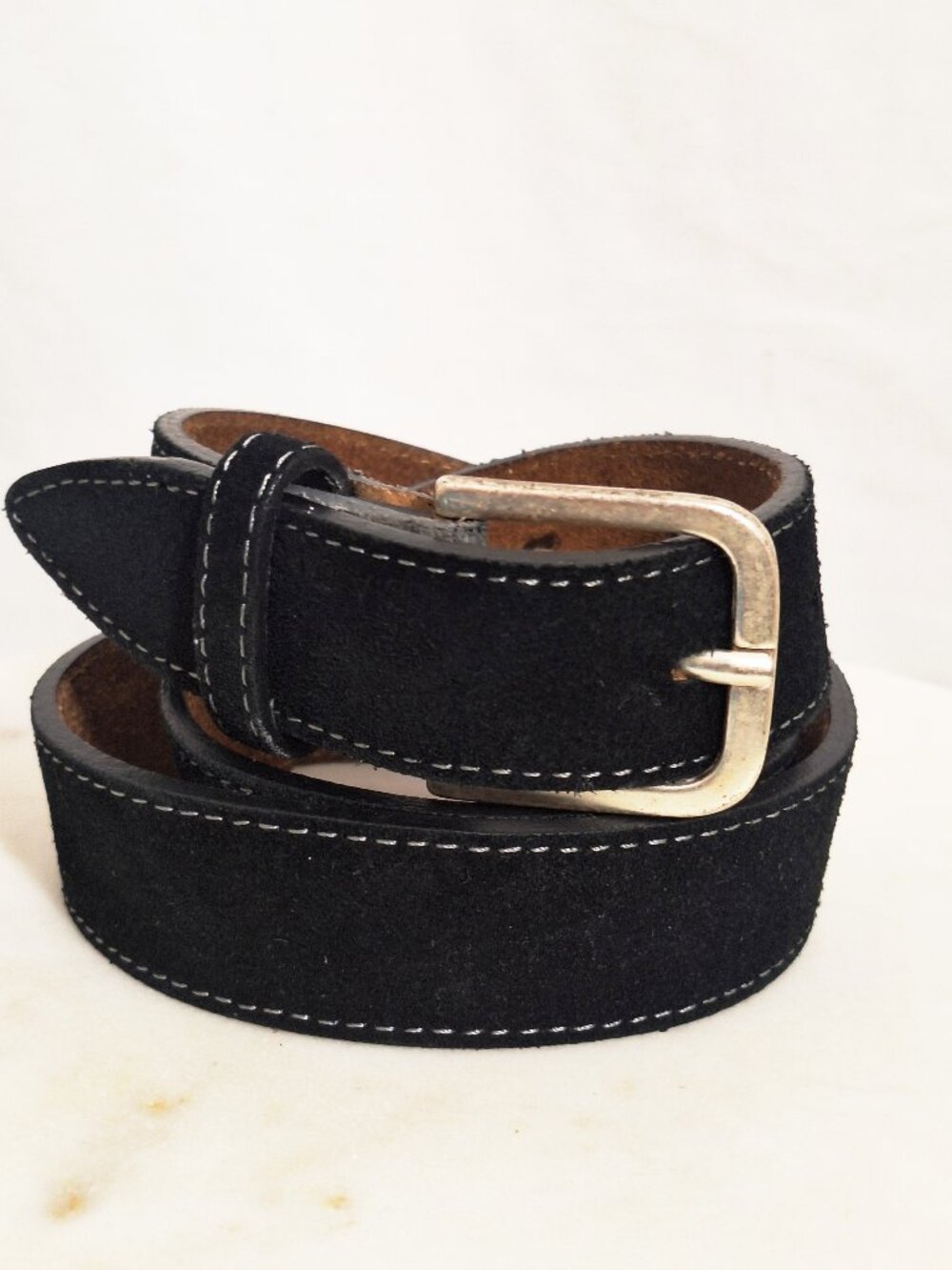 BADICHI Italy Suede Touch Belt 28”-33” Men’s Dark Blue The Madison Collection